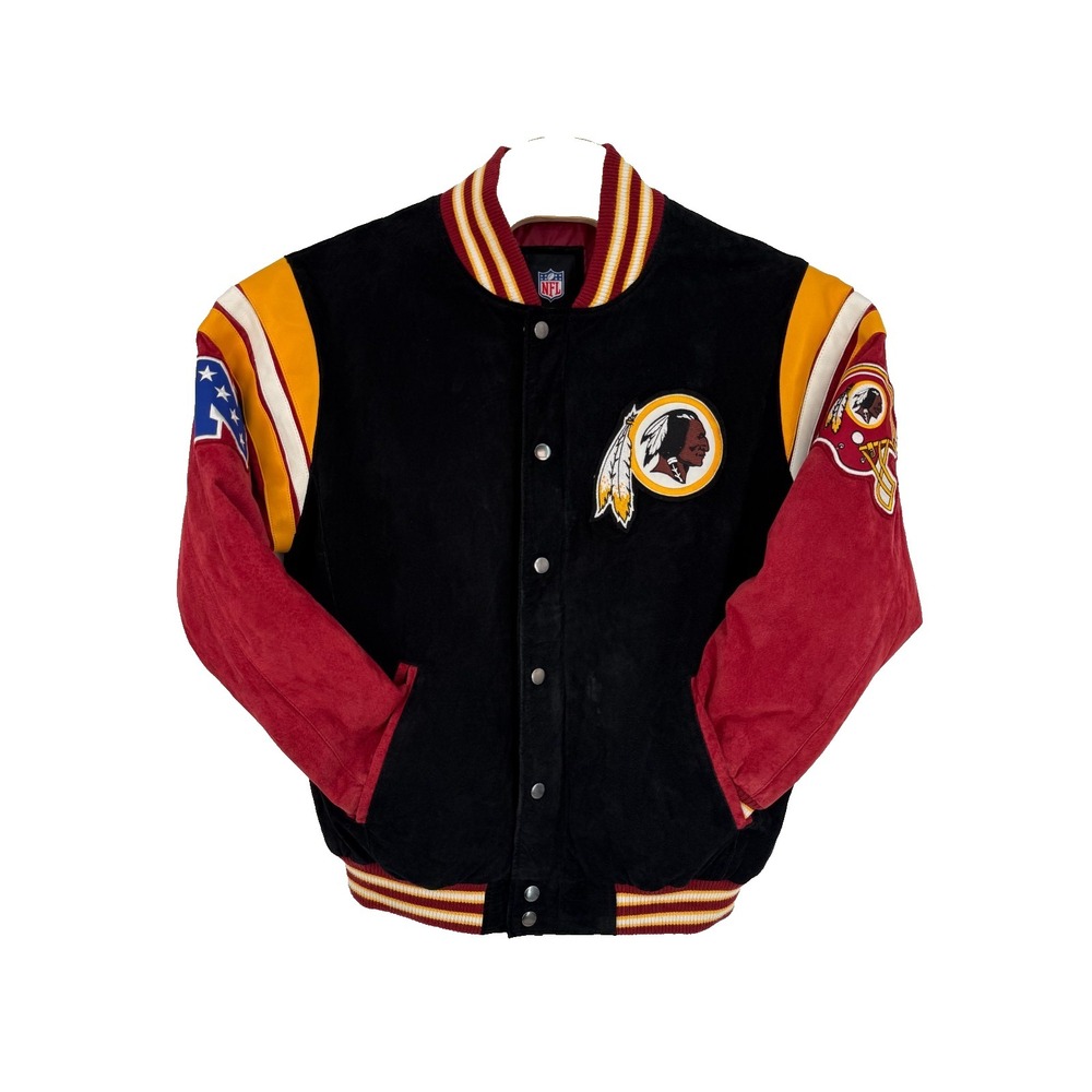 Vintage 90s GIII Washington Redskins Men's NFL Suede Full Zip Bomber‎ Jacket XL